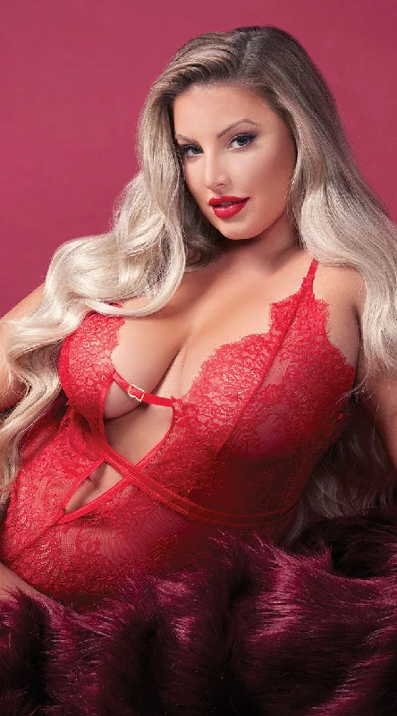 Women's Tummy Control Lingerie Plus Size Playing With Fire Teddy