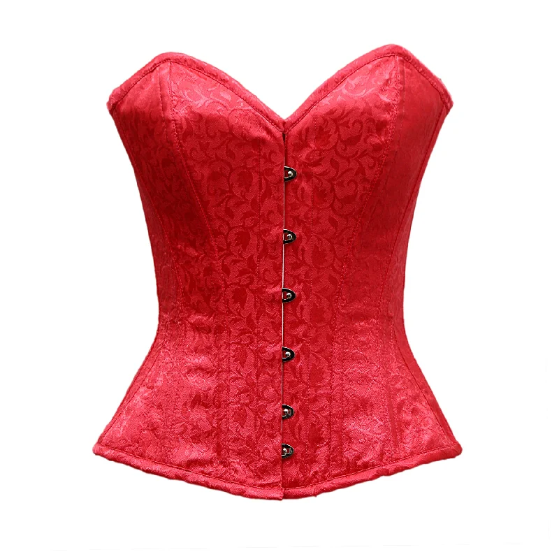 Geometric - printed bustiers for a modern and trendy lookBlundell Fuchsia Satin Brocade Overbust Corset Geometric - printed bustiers for a modern and trendy lookBlundell Fuchsia Satin Brocade Overbust Corset