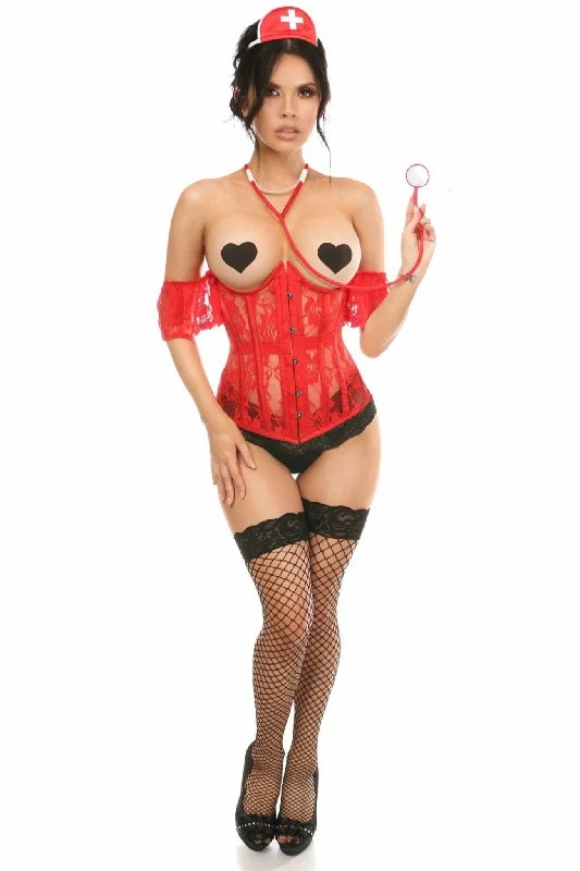 Sexy Three Piece Sexy Nurse Corset Costume