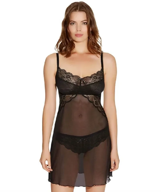 Freya Fancies D-G Cup Sheer Chemise Dress - Black