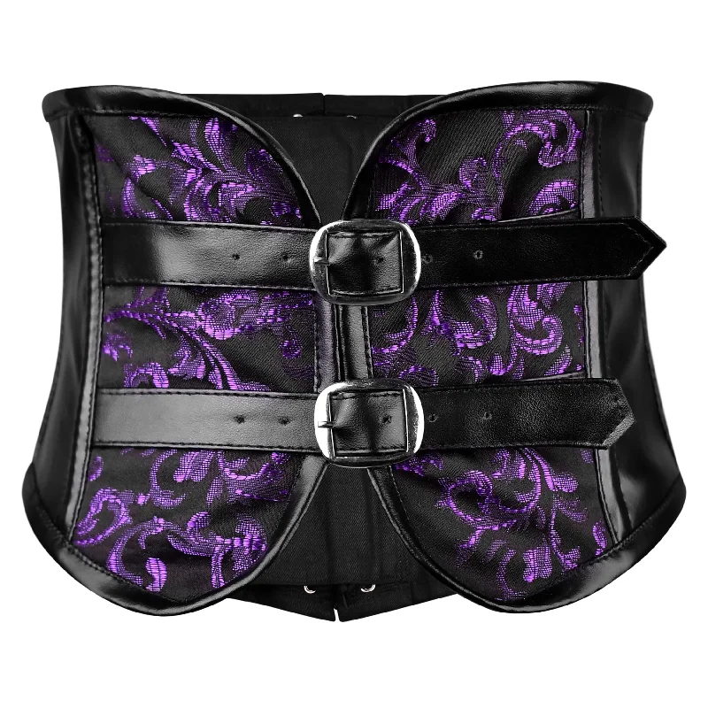 Cotton - blend bustiers for breathabilityPurple Short torso corset Belt - waist cincher Cotton - blend bustiers for breathabilityPurple Short torso corset Belt - waist cincher