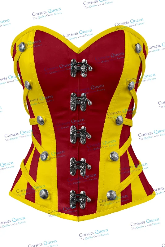 Brocade bustiers with a rich and textured appearanceEvelyne Satin Overbust Corset With Buckles