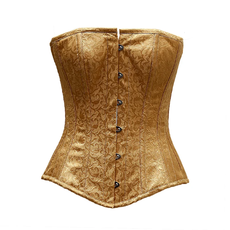 Geometric - printed bustiers for a modern and trendy lookSuzi Golden Satin Brocade Overbust Corset Geometric - printed bustiers for a modern and trendy lookSuzi Golden Satin Brocade Overbust Corset