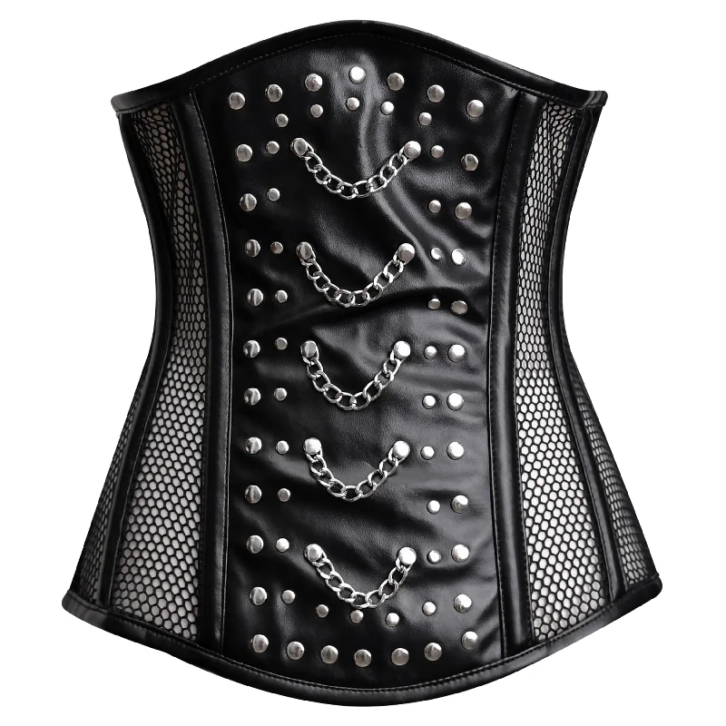 Mesh corset black Top - Studded corset