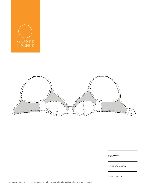 Women's Lingerie with Thigh-High StockingsFenway Bra PDF Sewing Pattern