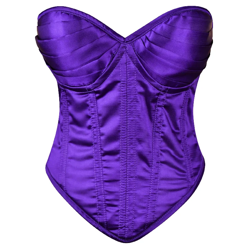 Purple Satin corset top - Overbust Corset