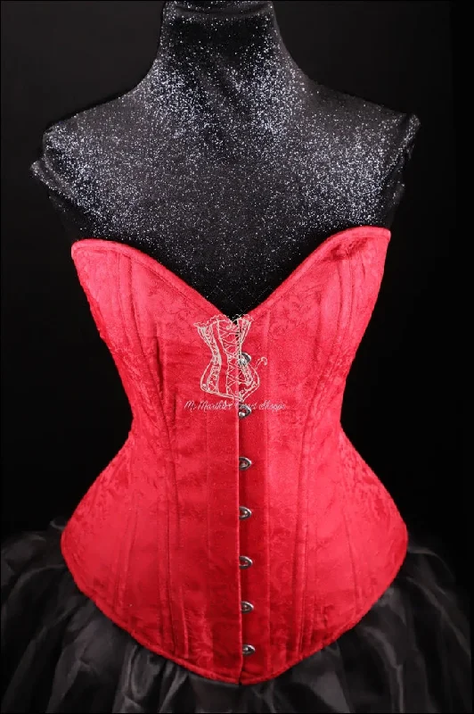 Silk Overbust Corset; Red