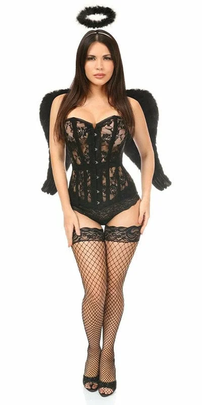 Sexy Deluxe 3 Piece Sexy Dark Angel Corset Halloween Costume