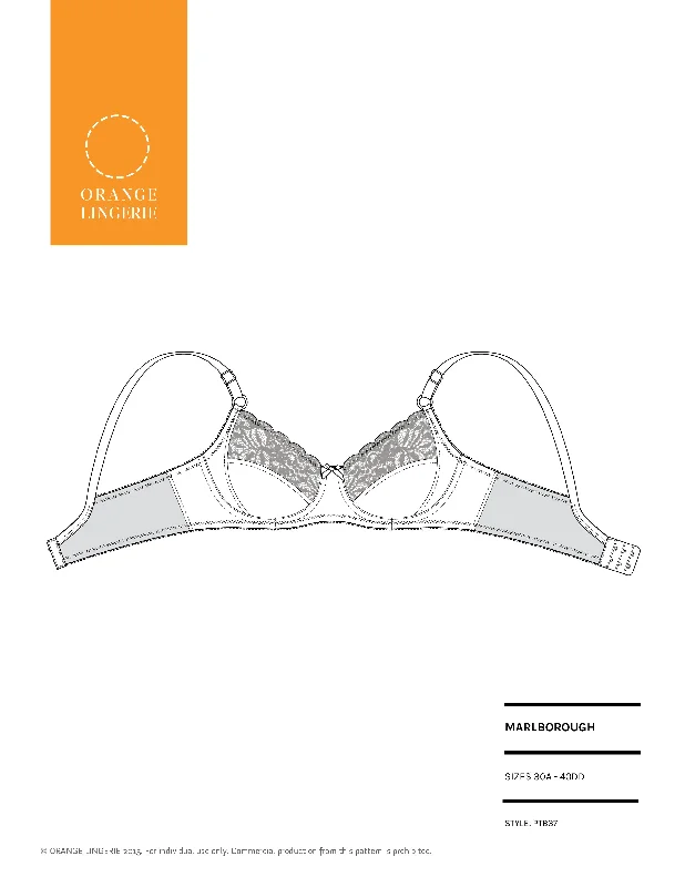 Women's Bridal Lingerie CollectionMarlborough Bra PDF Sewing Pattern