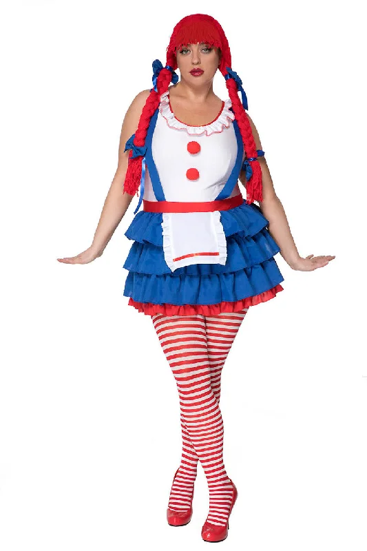 Women's Cosplay Inspired Babydoll LingeriePlus Size Raggedy Ann Costume