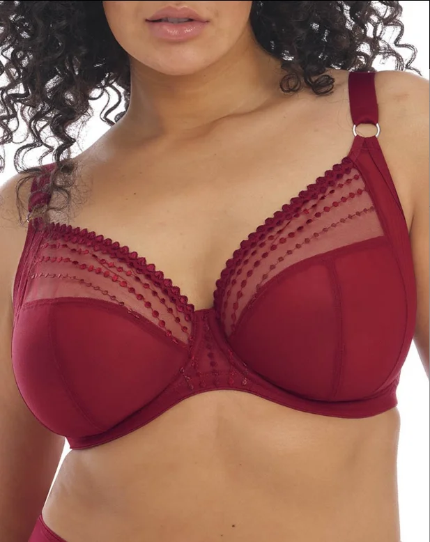 Women's Everyday Wear LingerieElomi 8900, Matilda Unlined Plunge Underwire Bra (Crimson ONLY)