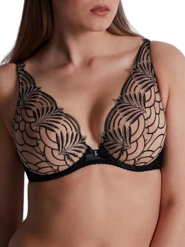 Women's Lingerie with Matching Robes Hypnolove Triangle Plunge Bra - Eclipse