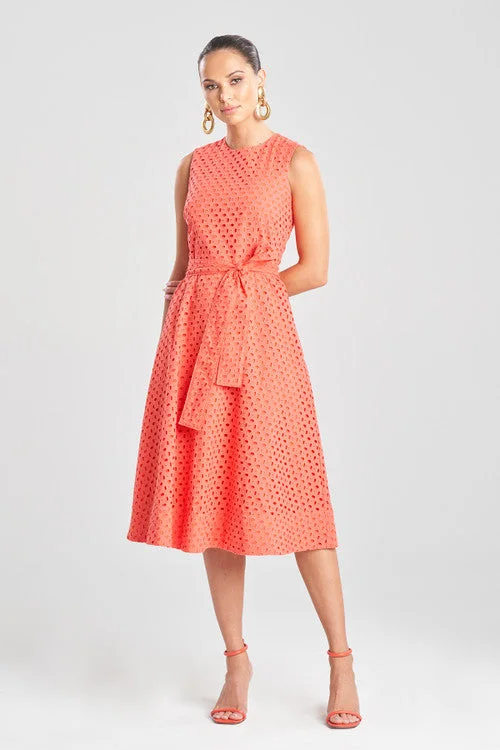 Cotton Eyelet Belted Dress