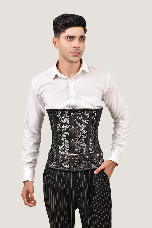 Black Mens Underbust Corset - Waist Trainer