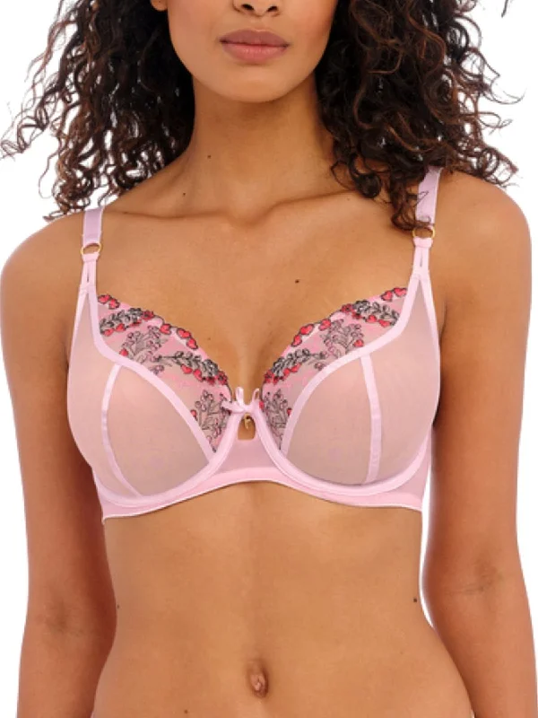 Women's High Waist Lingerie Bodysuits Show-off Plunge Bra - Macaron