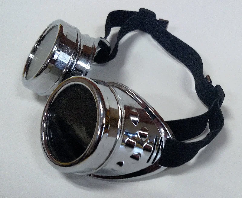 Silver Steampunk Goth Goggles