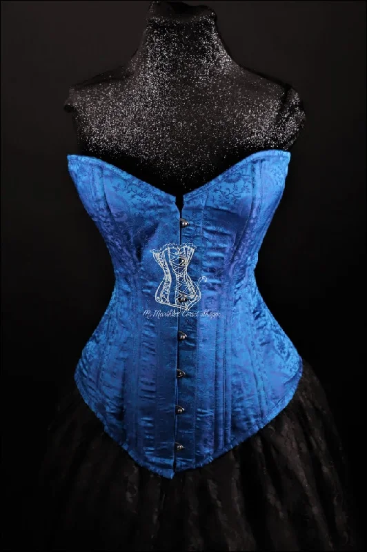 Silk Overbust Corset; Blue