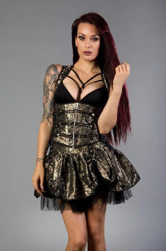Breathable corsets for all - day wearCircus Underbust Halter Corset In King Brocade
