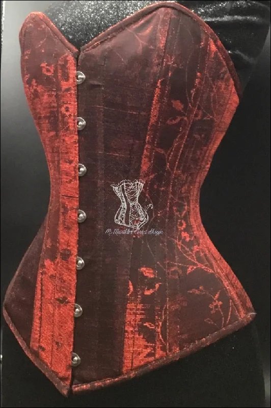 Silk Overbust Corset; Sparkle Red