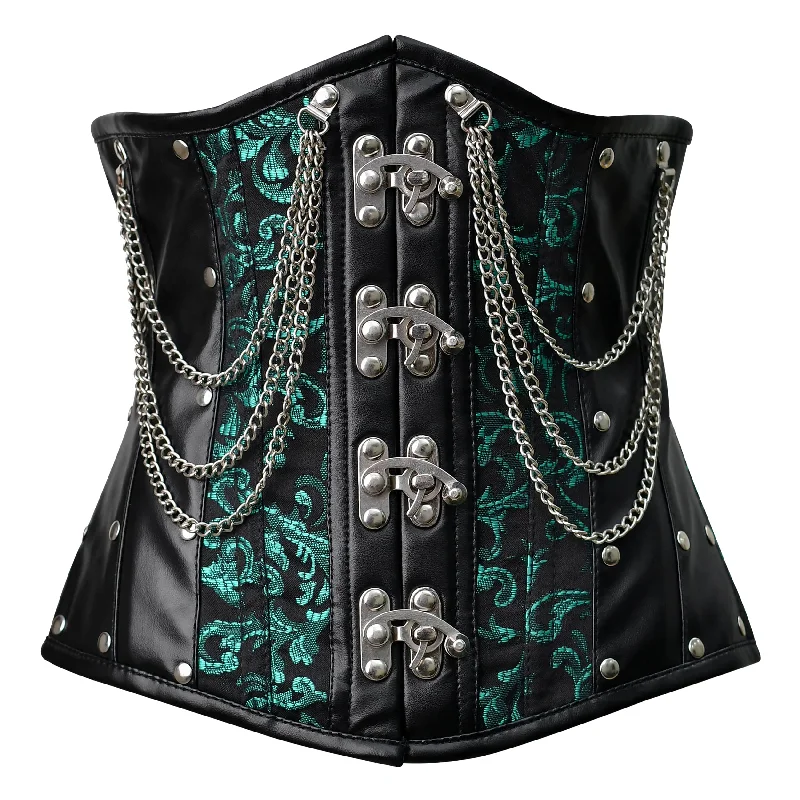 Steampunk Green Brocade Corset Top