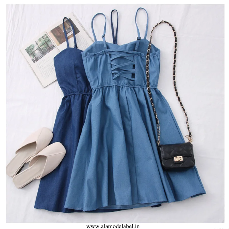 Lace - covered sexy dresses for a feminine allureDebro Soft Denim Dress