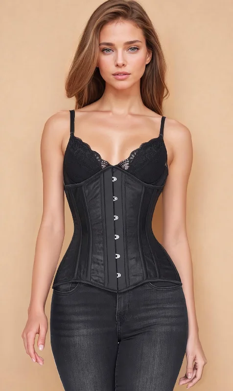 Geometric - printed bustiers for a modern and trendy lookUnderbust Black Mesh Longline Corset Geometric - printed bustiers for a modern and trendy lookUnderbust Black Mesh Longline Corset