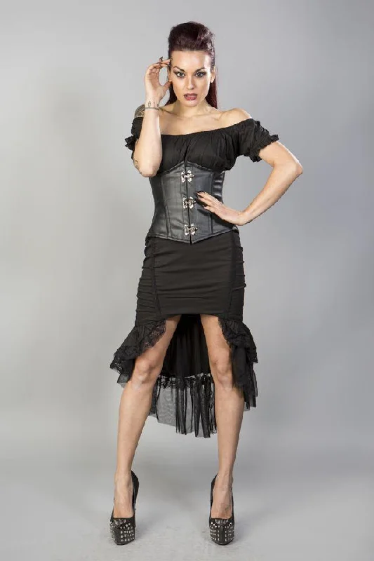 Black bustiers for a classic and versatile lookCandy C-Lock Underbust Steel Boned Corset In Black Matte Vinyl
