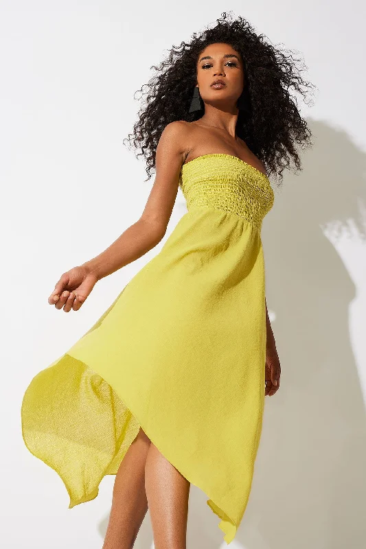 Gold - toned sexy dresses for a glamorous eventCotton Gauze Bandeau Dress