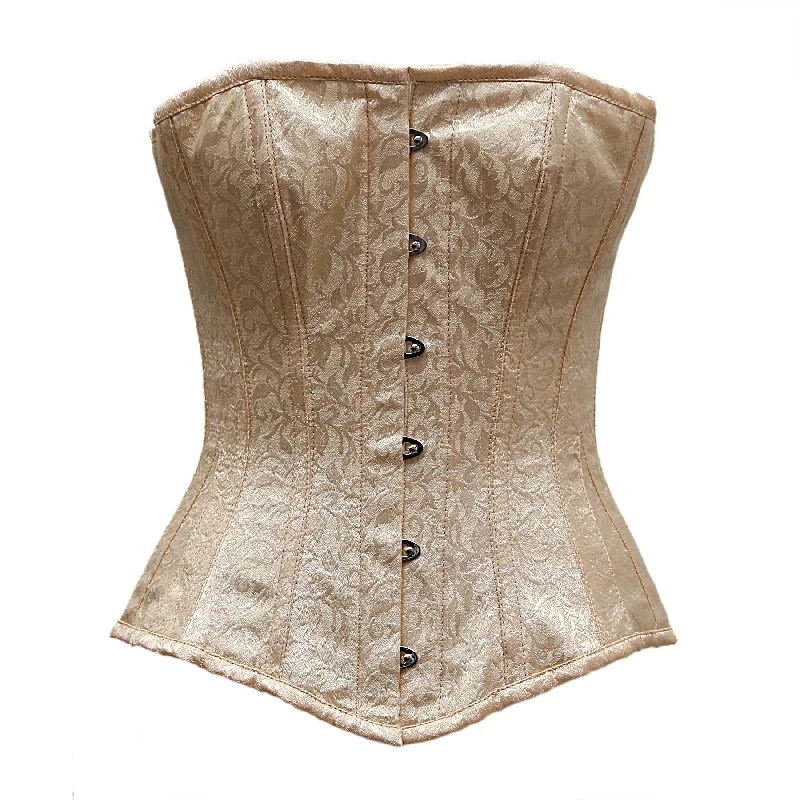 Retro - 1950s corsets with a cinched waistGardner Ivory Satin Brocade Overbust Corset Retro - 1950s corsets with a cinched waistGardner Ivory Satin Brocade Overbust Corset