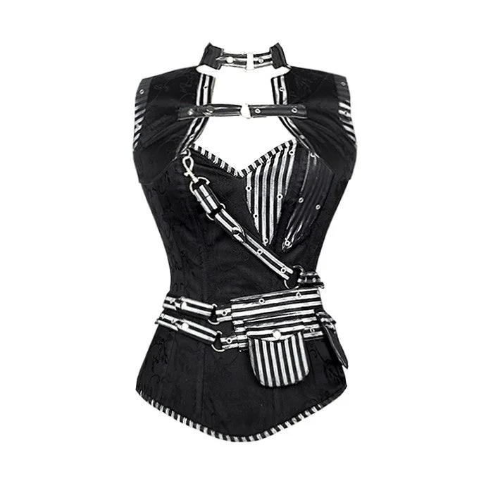 Posture - correcting bustiers for better spinal alignmentThiago Black Steampunk Corset and Jacket