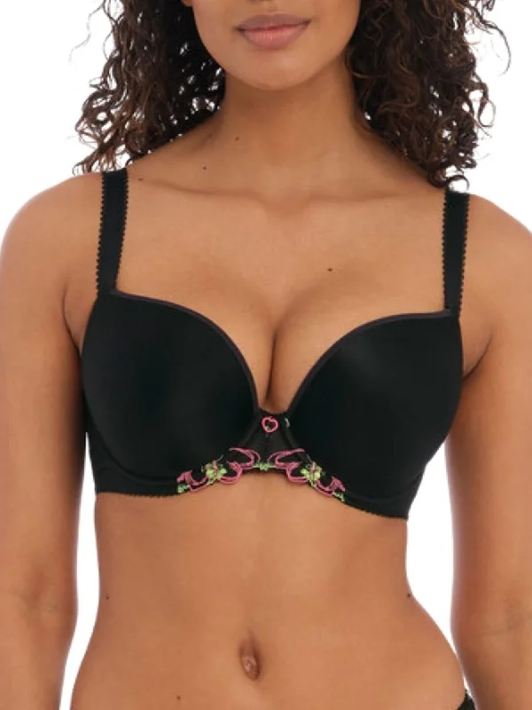 Women's Lingerie with Matching Robes Loveland Moulded Plunge Bra - Black