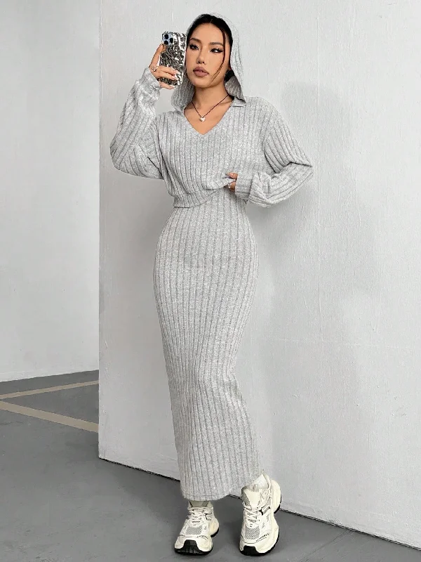 Pink sexy dresses for a sweet and feminine lookMOOSTA Solid Color Long Sleeve Hoodie And Sleeveless Dress Set Pink sexy dresses for a sweet and feminine lookMOOSTA Solid Color Long Sleeve Hoodie And Sleeveless Dress Set