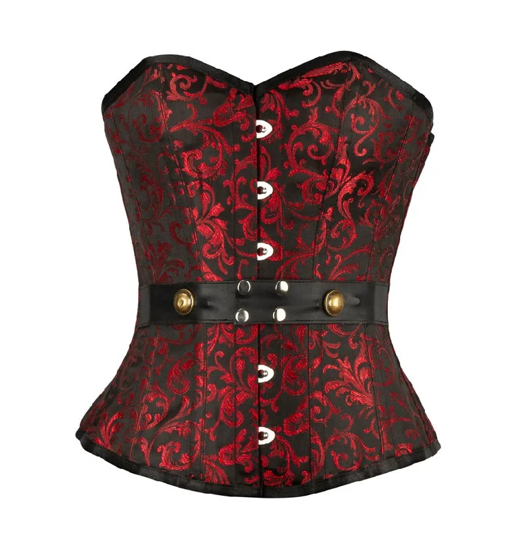 Armi Red & Black Brocade Steampunk Corset