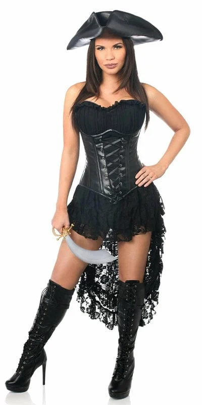 Sexy Deluxe 4 Piece Black Pirate Captain Halloween Costume