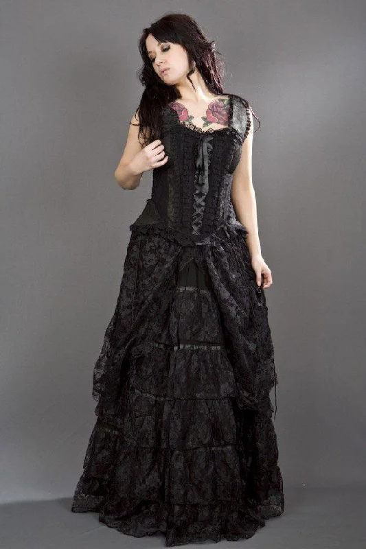 White bustiers for a pure and innocent aestheticJasmin Overbust Corset With Straps In Scroll Brocade