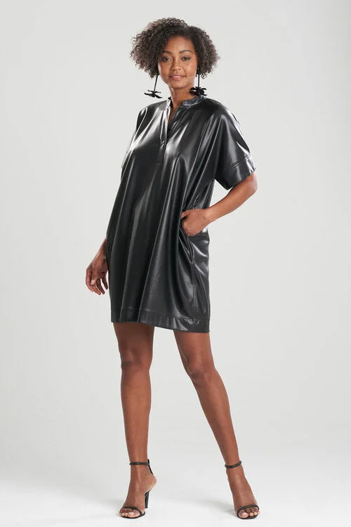 Sexy work - appropriate dresses with a touch of allureVegan Luxe Leather Caftan Dress Sexy work - appropriate dresses with a touch of allureVegan Luxe Leather Caftan Dress