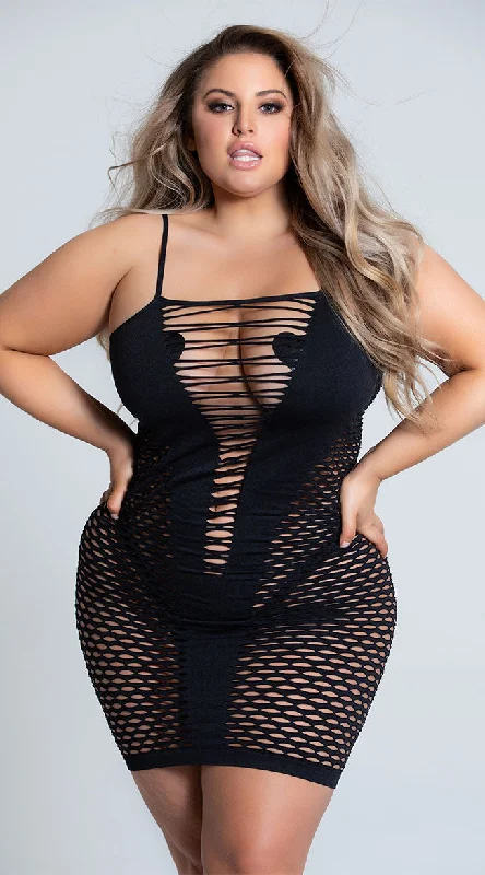 Plus Size Scratch That Fishnet Dress