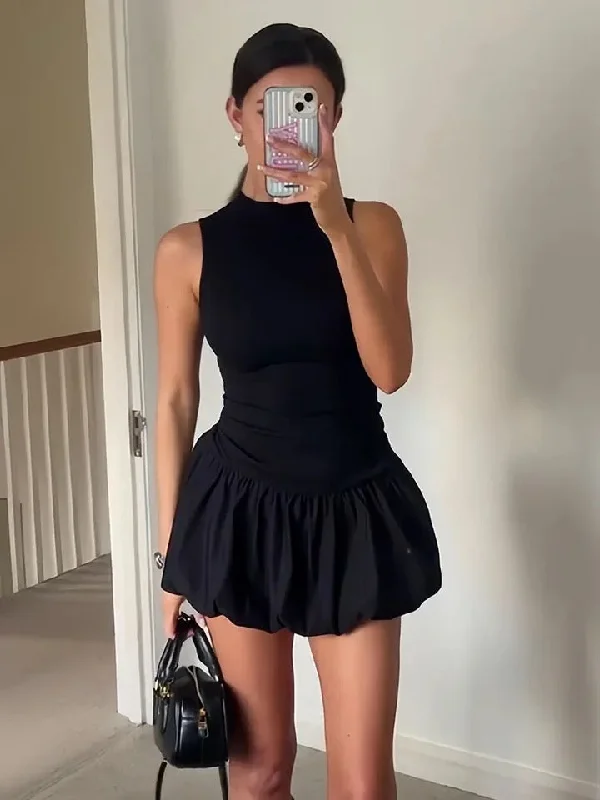 Silver - sequined sexy dresses for a futuristic feelCairo Statement Summer Dress in Black