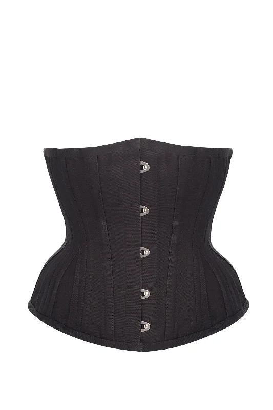 Modern - design corsets with a minimalist aestheticOmoto Black Cotton Underbust Corset