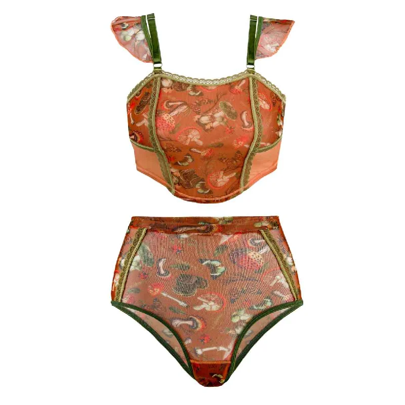Women's Lingerie for Boudoir SessionsMushroom Fairy 2-Piece Corset + Undies Set