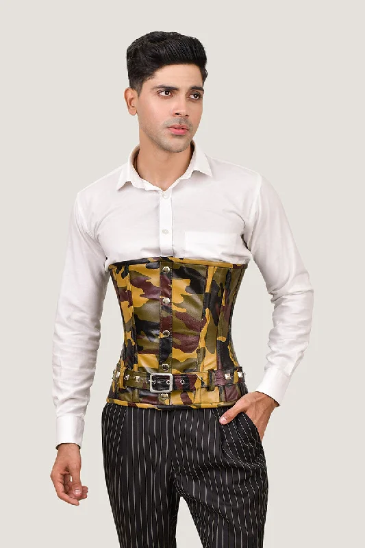 Waist - training corsets for long - term figure shapingCamouflage Mens Underbust Corset - Waist Trainer