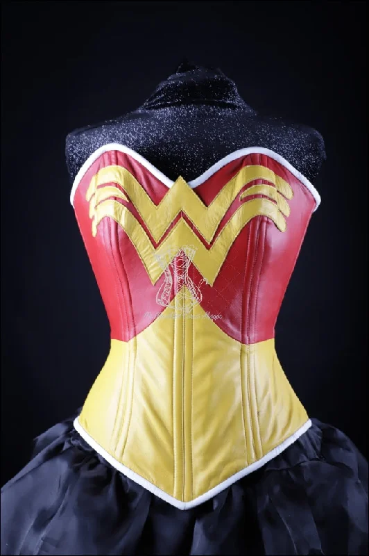 Striped corsets for a preppy and nautical vibeLeather Overbust Corset; The W