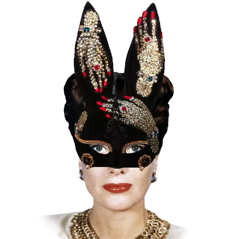 Women's High Waist Lingerie Bodysuits Lady Bunny- the Luxe Bunny Ears Mask Collection 4 Styles