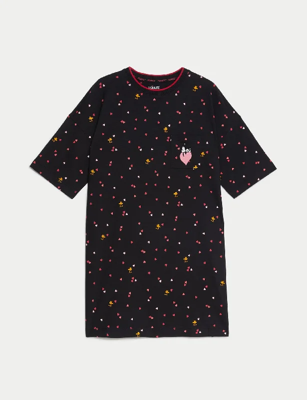 Pure Cotton Snoopy Heart Print Nightdress