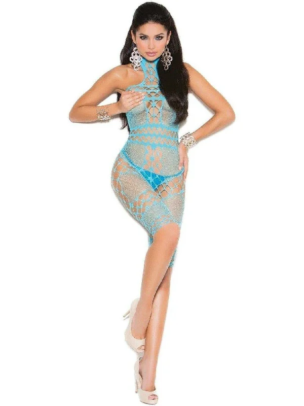 Vivace EM-8015 Crochet and fishnet halter neck, mid length bodystocking