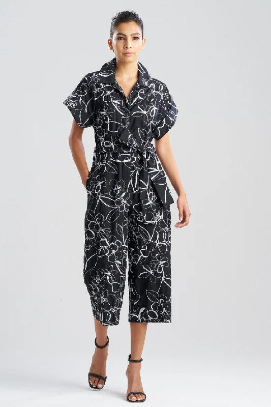 Affordable Lingerie for Women Flower Stencil Embroidered Jumpsuit