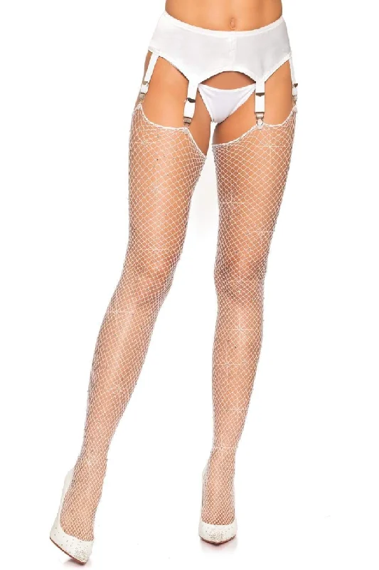 Brielle Rhinestone Fishnet Stockings