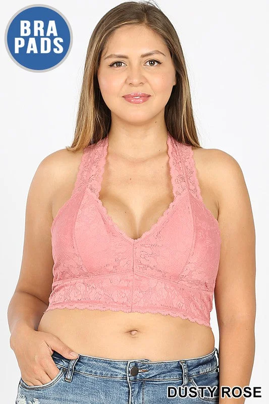 Women's Bridal Lingerie Collection 💐 Plus Size Hourglass Lace Bra with Pads 💐