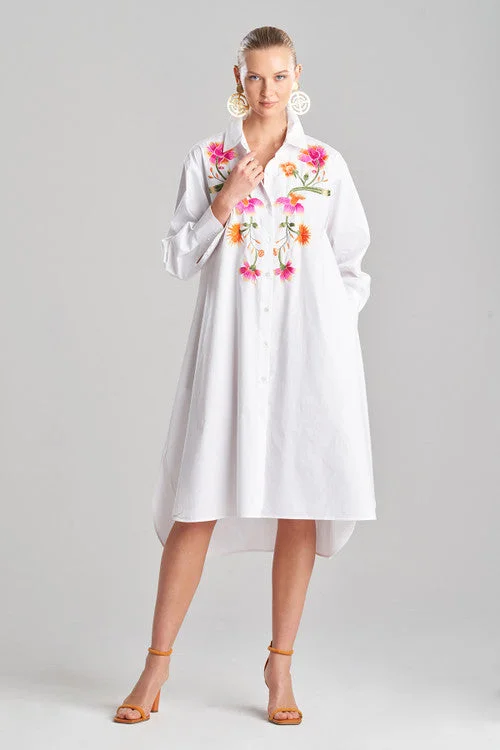 Peplum - hemmed sexy dresses for a retro touchChikayo Cotton Poplin Oversized Embroidered Shirtdress