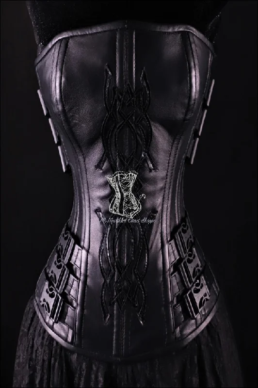 Modern - design corsets with a minimalist aestheticLeather Overbust Corset; Fierce in Black